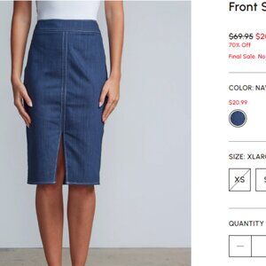 Front Slit Paige Denim Pencil Skirt  XLARGE / NAVY
